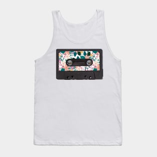 80s Mix tape cassette retro Tropical Flowers Tank Top